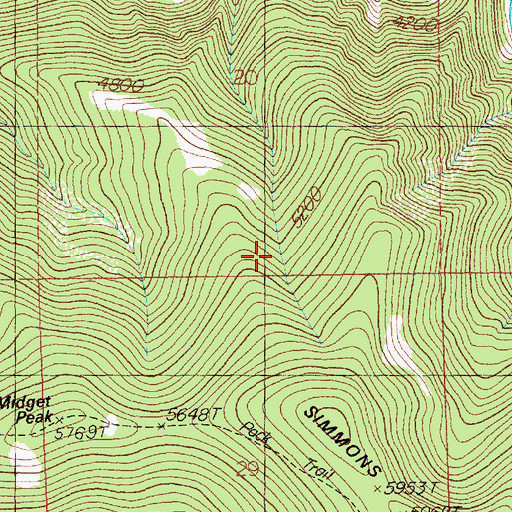 Topographic Map of Leg Bone Ridge, ID