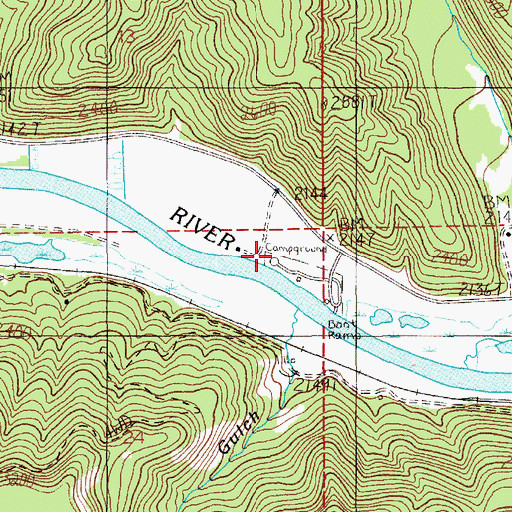 Topographic Map of Shadowy Saint Joe Campground, ID