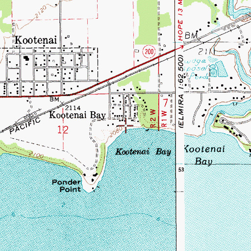 Topographic Map of East Kootenai, ID