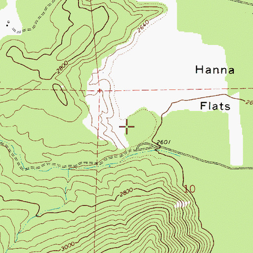 Topographic Map of Hanna Flats Nature Trail, ID