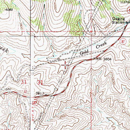 Topographic Map of Gold Creek Tank, AZ