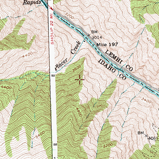 Topographic Map of Middle Fork Trailhead, ID