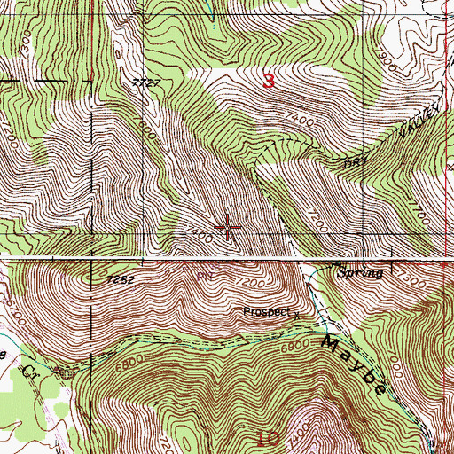 Topographic Map of Maybey Canyon Phosphate Mining Area, ID