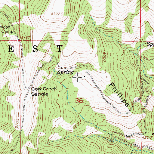 Topographic Map of Calvin Ranch, ID
