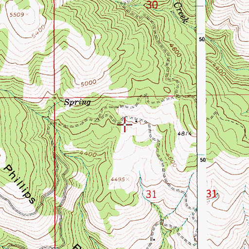 Topographic Map of Henry Baker Ranch, ID