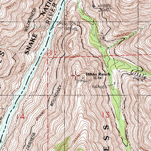 Topographic Map of Hibbs Cabin, ID