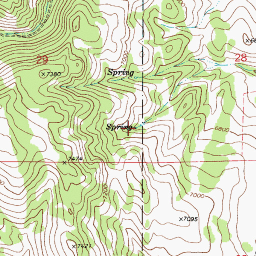 Topographic Map of Coby Spring, ID