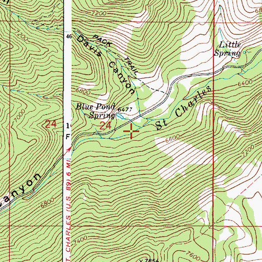 Topographic Map of Davis Canyon Recreation Site, ID
