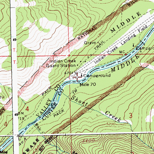 Topographic Map of Guard Station Campground, ID