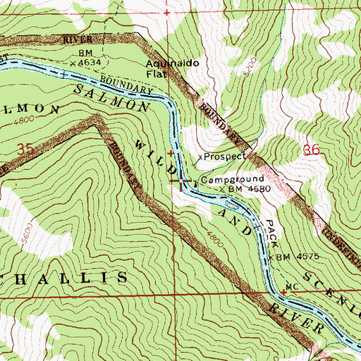 Topographic Map of Pungo Creek Campground, ID