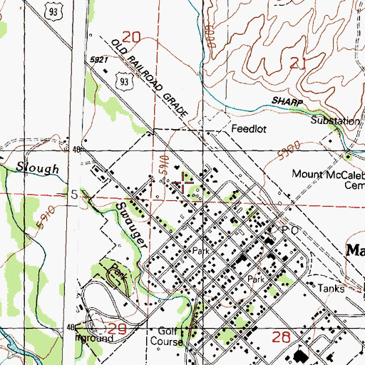 Topographic Map of Mackay District Ranger Office, ID