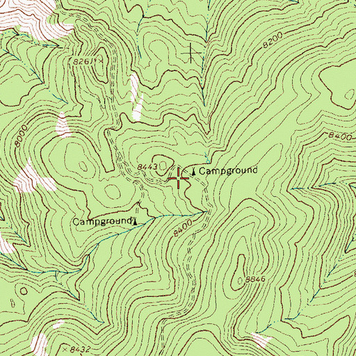 Topographic Map of Mahoney Campsite, ID