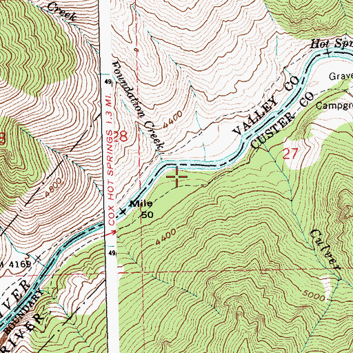 Topographic Map of Cluvewr Creek Campsite, ID