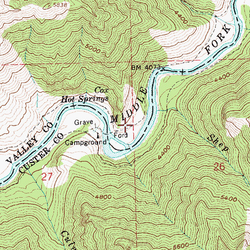 Topographic Map of Rock Island Campground, ID