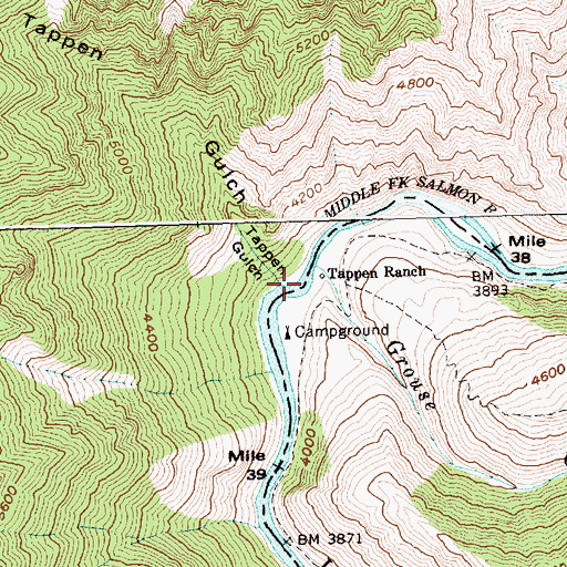 Topographic Map of Lower Grouse Campground, ID