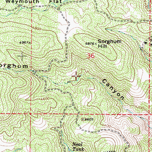 Topographic Map of Grape Spring, AZ