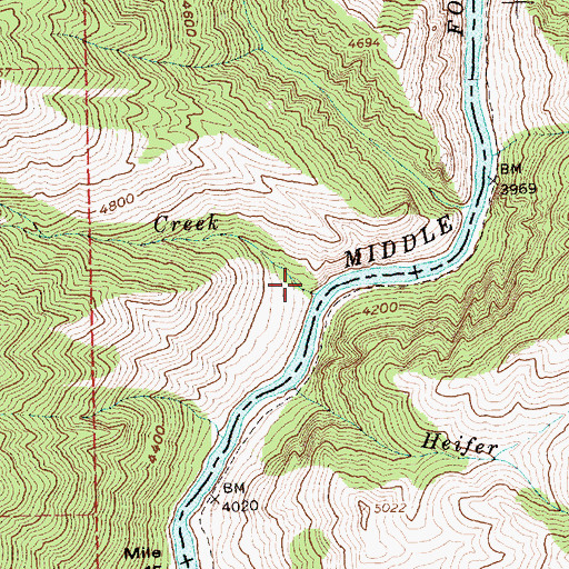 Topographic Map of Tom Creek Campsite, ID