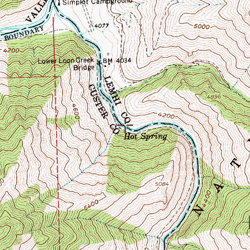 Topographic Map of Simplot Ranch, ID
