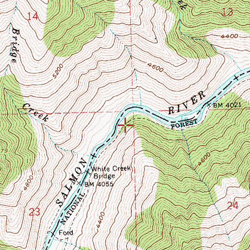 Topographic Map of Shelf Campsite, ID