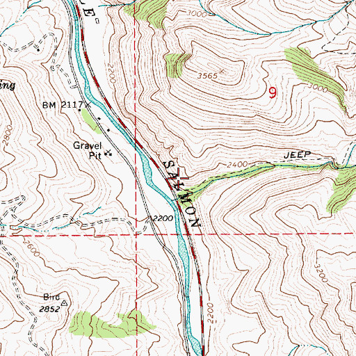 Topographic Map of Sheep Creek Rest Area, ID