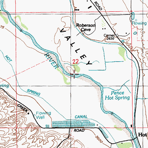Topographic Map of Bat Hot Spring (historical), ID