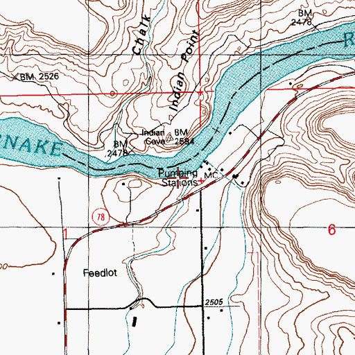 Topographic Map of Browns Creek, ID