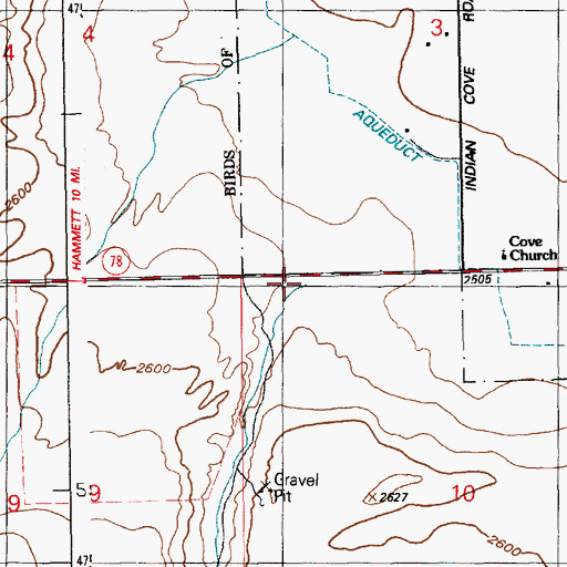 Topographic Map of Browns Gulch, ID