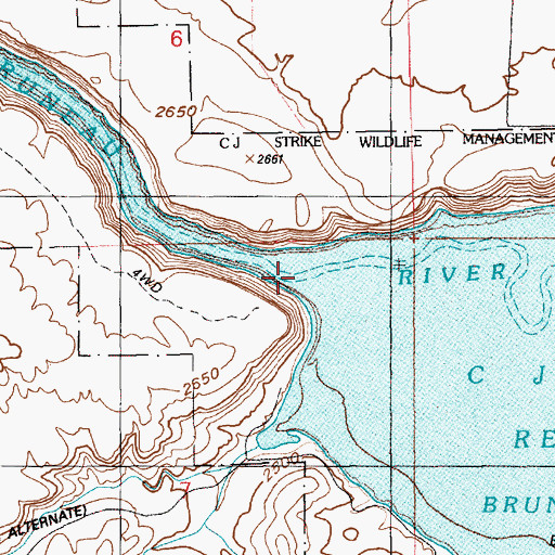 Topographic Map of Bruneau Valley, ID