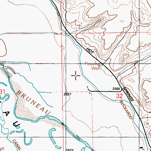 Topographic Map of Buckaroo Ditch, ID