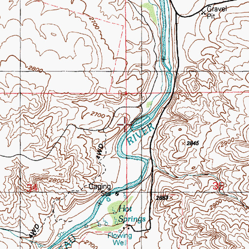 Topographic Map of Harris Dam, ID