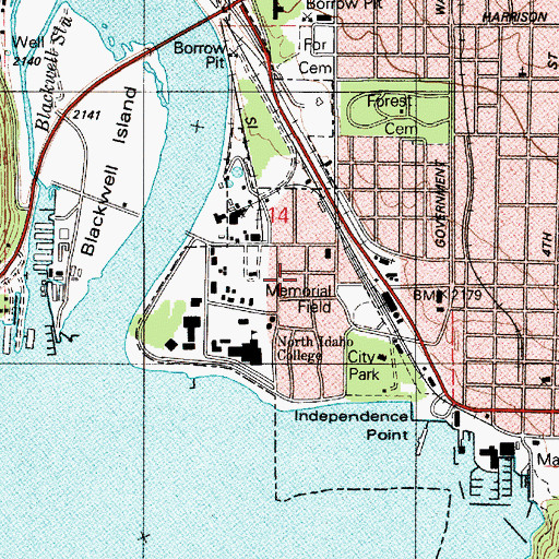 Topographic Map of Memorial Field, ID