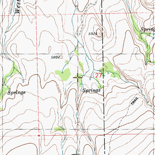 Topographic Map of Middle Fork Devil Creek, ID