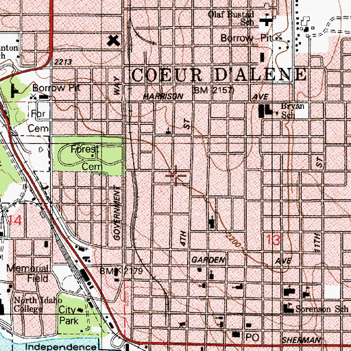 Topographic Map of Midtown Shopping Center, ID