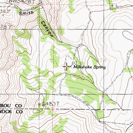 Topographic Map of Milkshake Spring, ID