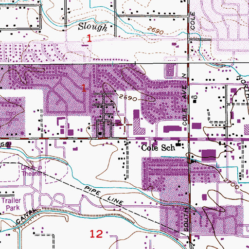 Topographic Map of Milwaukee Shopping Center, ID