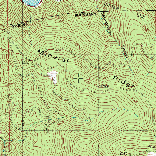Topographic Map of Mineral Ridge, ID