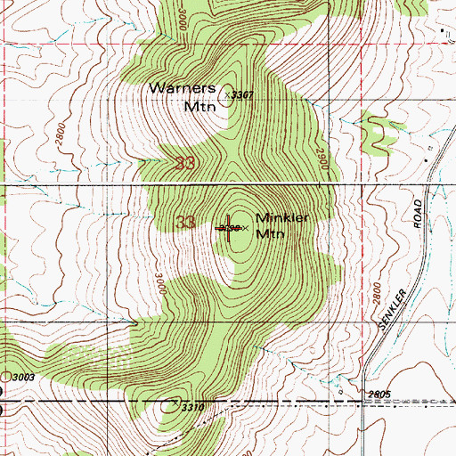 Topographic Map of Minkler Mountain, ID