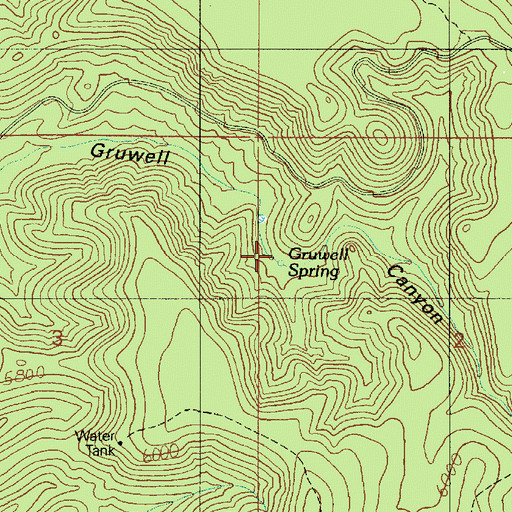 Topographic Map of Gruwell Spring, AZ