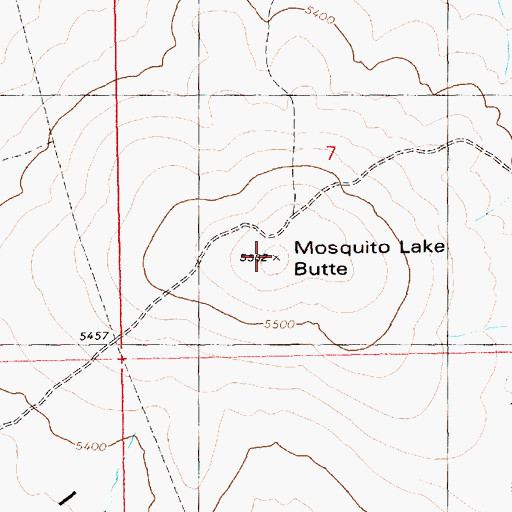 Topographic Map of Mosquito Lake Butte, ID