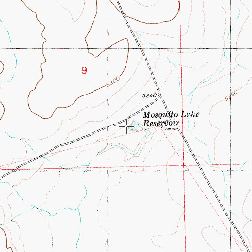 Topographic Map of Mosquito Lake Reservoir, ID