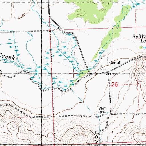 Topographic Map of Mud Creek, ID