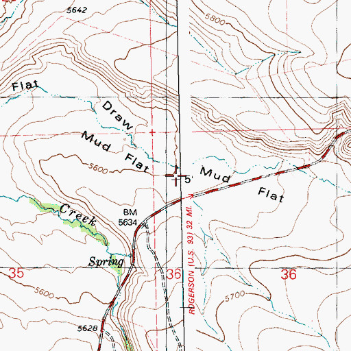 Topographic Map of Mud Flat, ID