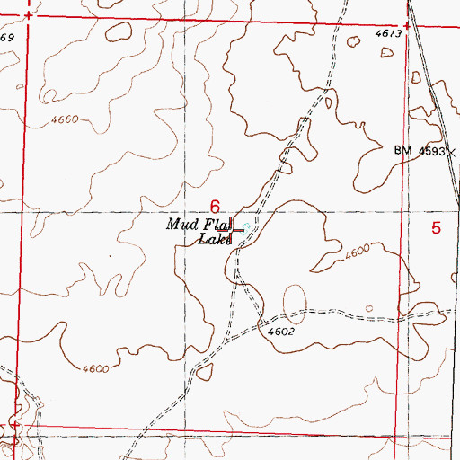 Topographic Map of Mud Flat Lake, ID