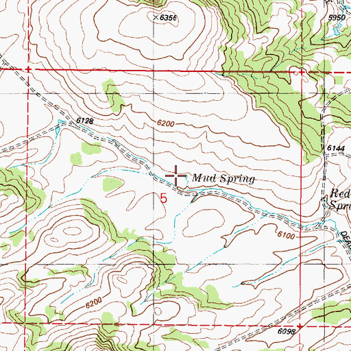 Topographic Map of Mud Spring, ID