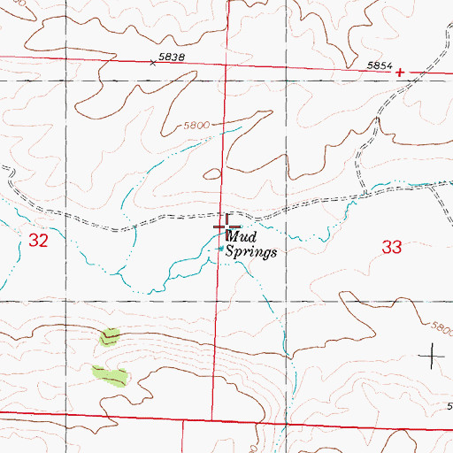 Topographic Map of Mud Springs, ID