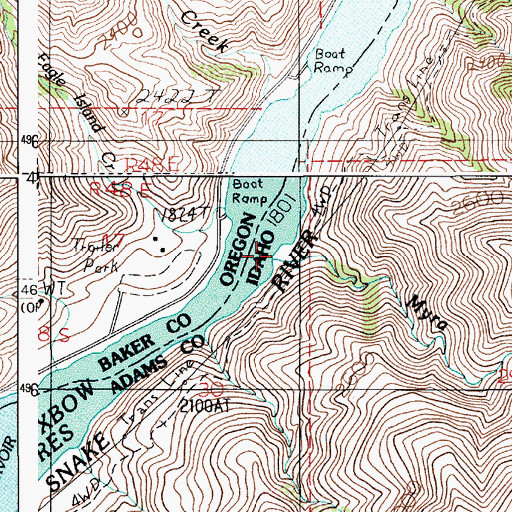 Topographic Map of Myra Tree Creek, ID