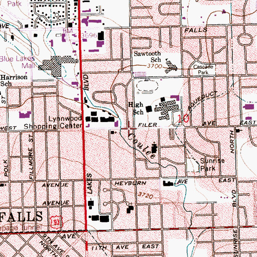 Topographic Map of Magic Valley Speech and Hearing Clinic, ID