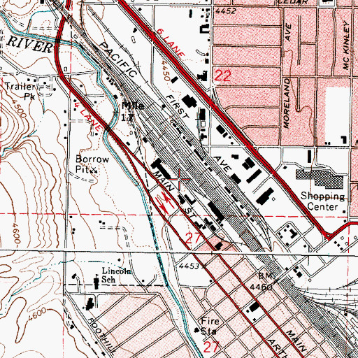 Topographic Map of North Pocatello, ID