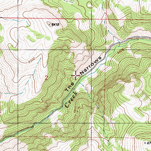 Topographic Map of The Narrows, ID