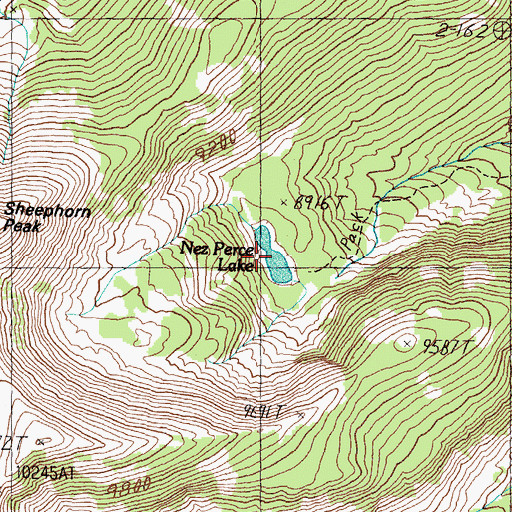 Topographic Map of Nez Perce Lake, ID